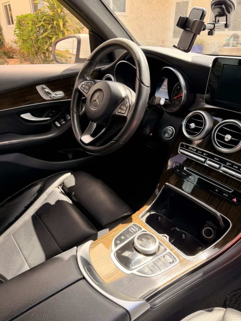 Mercedes-Benz interior cabin with leather and wood trim